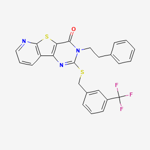 3-phenethyl-2-((3-(trifluoromethyl)benzyl)thio)pyrido[3',2':4,5]thieno[3,2-d]pyrimidin-4(3H)-one