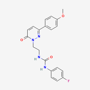 molecular formula C20H19FN4O3 B2839369 1-(4-氟苯基)-3-(2-(3-(4-甲氧苯基)-6-氧代吡啶-1(6H)-基)乙基)脲 CAS No. 1021111-77-2