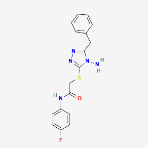 molecular formula C17H16FN5OS B2839378 2-[(4-amino-5-benzyl-4H-1,2,4-triazol-3-yl)sulfanyl]-N-(4-fluorophenyl)acetamide CAS No. 898624-59-4