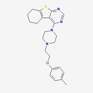molecular formula C23H28N4OS B2839379 4-{4-[2-(4-Methylphenoxy)ethyl]piperazin-1-yl}-5,6,7,8-tetrahydro[1]benzothieno[2,3-d]pyrimidine CAS No. 611197-46-7