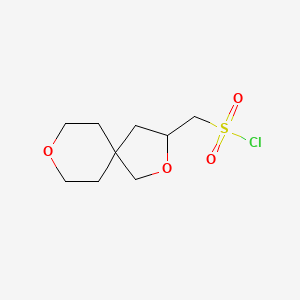 molecular formula C9H15ClO4S B2839380 (2,8-Dioxaspiro[4.5]decan-3-yl)methanesulfonyl chloride CAS No. 2138278-75-6