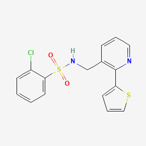 2-chloro-N-((2-(thiophen-2-yl)pyridin-3-yl)methyl)benzenesulfonamide