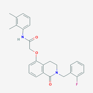 molecular formula C26H25FN2O3 B2839391 N-(2,3-dimethylphenyl)-2-((2-(2-fluorobenzyl)-1-oxo-1,2,3,4-tetrahydroisoquinolin-5-yl)oxy)acetamide CAS No. 850907-12-9
