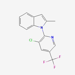 molecular formula C15H10ClF3N2 B2839393 1-[3-chloro-5-(trifluoromethyl)-2-pyridinyl]-2-methyl-1H-indole CAS No. 156146-84-8