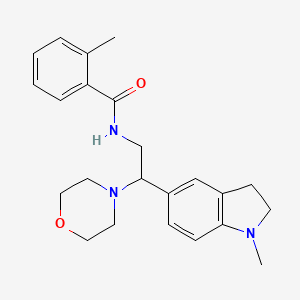 2-methyl-N-(2-(1-methylindolin-5-yl)-2-morpholinoethyl)benzamide
