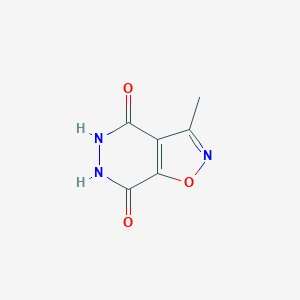 molecular formula C6H5N3O3 B028394 3-Methyl-5,6-dihydroisoxazolo[4,5-d]pyridazine-4,7-dione CAS No. 106609-04-5