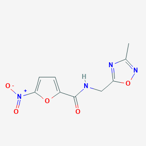molecular formula C9H8N4O5 B2839404 N-((3-methyl-1,2,4-oxadiazol-5-yl)methyl)-5-nitrofuran-2-carboxamide CAS No. 1209130-02-8