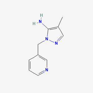 molecular formula C10H12N4 B2839406 4-Methyl-2-pyridin-3-ylmethyl-2H-pyrazol-3-ylamine CAS No. 957513-31-4