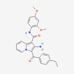 molecular formula C26H25N3O4 B2839420 2-amino-N-(2,4-dimethoxyphenyl)-3-(4-ethylbenzoyl)indolizine-1-carboxamide CAS No. 903313-81-5