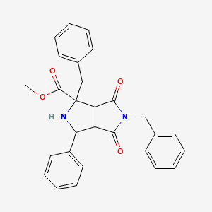 molecular formula C28H26N2O4 B2839429 Methyl 1,5-dibenzyl-4,6-dioxo-3-phenyloctahydropyrrolo[3,4-c]pyrrole-1-carboxylate CAS No. 321521-56-6