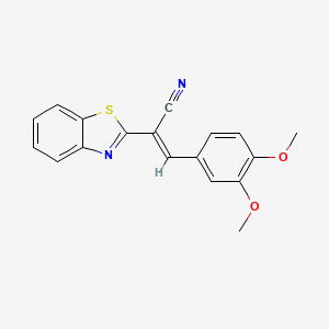 (2E)-2-(1,3-benzothiazol-2-yl)-3-(3,4-dimethoxyphenyl)prop-2-enenitrile