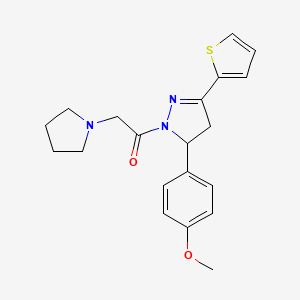 1-(5-(4-methoxyphenyl)-3-(thiophen-2-yl)-4,5-dihydro-1H-pyrazol-1-yl)-2-(pyrrolidin-1-yl)ethanone