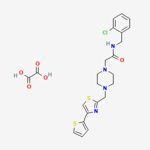 N-(2-chlorobenzyl)-2-(4-((4-(thiophen-2-yl)thiazol-2-yl)methyl)piperazin-1-yl)acetamide oxalate
