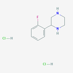 molecular formula C10H15Cl2FN2 B2839461 2-(2-氟苯基)哌嗪二盐酸盐 CAS No. 115238-06-7