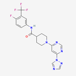 1-(6-(1H-1,2,4-triazol-1-yl)pyrimidin-4-yl)-N-(4-fluoro-3-(trifluoromethyl)phenyl)piperidine-4-carboxamide