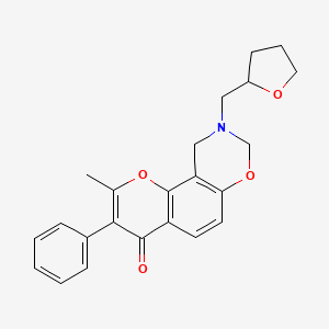 2-methyl-3-phenyl-9-((tetrahydrofuran-2-yl)methyl)-9,10-dihydrochromeno[8,7-e][1,3]oxazin-4(8H)-one