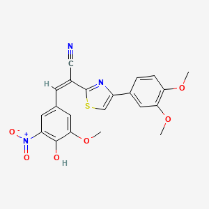 (Z)-2-(4-(3,4-dimethoxyphenyl)thiazol-2-yl)-3-(4-hydroxy-3-methoxy-5-nitrophenyl)acrylonitrile