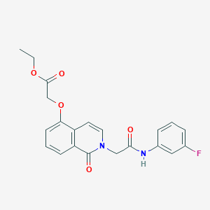 molecular formula C21H19FN2O5 B2839477 乙酸2-[2-[2-(3-氟苯胺基)-2-氧代乙基]-1-氧代异喹啉-5-基氧基]乙酯 CAS No. 868223-94-3