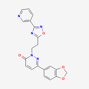 6-(benzo[d][1,3]dioxol-5-yl)-2-(2-(3-(pyridin-3-yl)-1,2,4-oxadiazol-5-yl)ethyl)pyridazin-3(2H)-one
