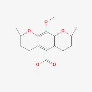 molecular formula C19H26O5 B283948 methyl 10-methoxy-2,2,8,8-tetramethyl-3,4,7,8-tetrahydro-2H,6H-pyrano[3,2-g]chromene-5-carboxylate 