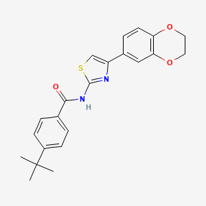 molecular formula C22H22N2O3S B2839497 4-tert-butyl-N-[4-(2,3-dihydro-1,4-benzodioxin-6-yl)-1,3-thiazol-2-yl]benzamide CAS No. 888410-41-1