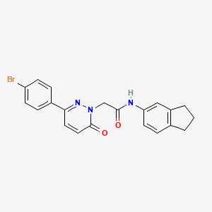 molecular formula C21H18BrN3O2 B2839499 2-(3-(4-bromophenyl)-6-oxopyridazin-1(6H)-yl)-N-(2,3-dihydro-1H-inden-5-yl)acetamide CAS No. 1252912-87-0