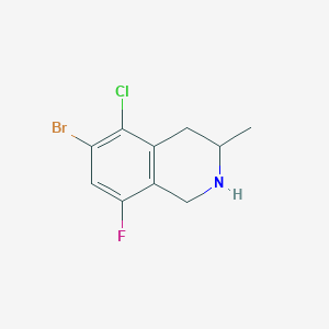 molecular formula C10H10BrClFN B2839501 6-溴-5-氯-8-氟-3-甲基-1,2,3,4-四氢异喹啉 CAS No. 2418667-61-3