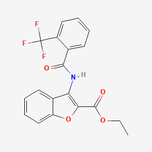 Ethyl 3-(2-(trifluoromethyl)benzamido)benzofuran-2-carboxylate