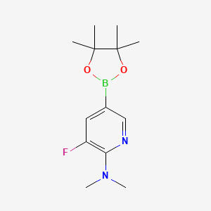 molecular formula C13H20BFN2O2 B2839508 3-氟-N,N-二甲基-5-(4,4,5,5-四甲基-1,3,2-二氧杂环戊二烯-2-基)吡啶-2-胺 CAS No. 1550370-68-7