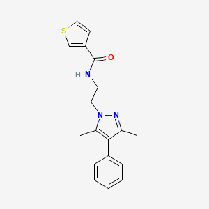 N-(2-(3,5-dimethyl-4-phenyl-1H-pyrazol-1-yl)ethyl)thiophene-3-carboxamide