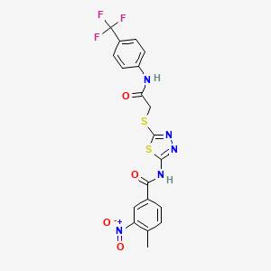 4-methyl-3-nitro-N-(5-((2-oxo-2-((4-(trifluoromethyl)phenyl)amino)ethyl)thio)-1,3,4-thiadiazol-2-yl)benzamide