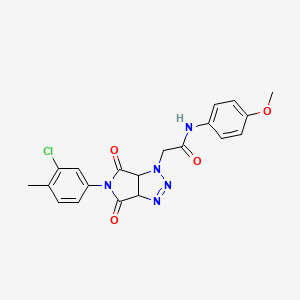molecular formula C20H18ClN5O4 B2839521 2-[5-(3-chloro-4-methylphenyl)-4,6-dioxo-4,5,6,6a-tetrahydropyrrolo[3,4-d][1,2,3]triazol-1(3aH)-yl]-N-(4-methoxyphenyl)acetamide CAS No. 1052558-92-5