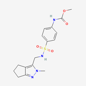 methyl (4-(N-((2-methyl-2,4,5,6-tetrahydrocyclopenta[c]pyrazol-3-yl)methyl)sulfamoyl)phenyl)carbamate