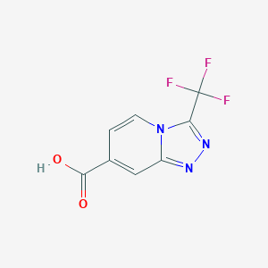 molecular formula C8H4F3N3O2 B2839527 3-(Trifluoromethyl)-[1,2,4]triazolo[4,3-a]pyridine-7-carboxylic acid CAS No. 2092858-23-4