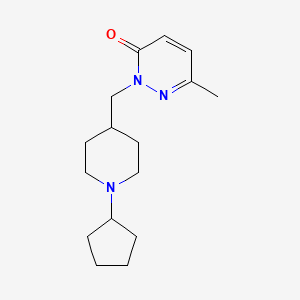molecular formula C16H25N3O B2839532 2-[(1-Cyclopentylpiperidin-4-yl)methyl]-6-methyl-2,3-dihydropyridazin-3-one CAS No. 2097922-11-5