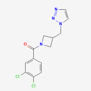 molecular formula C13H12Cl2N4O B2839539 (3,4-Dichlorophenyl)-[3-(triazol-1-ylmethyl)azetidin-1-yl]methanone CAS No. 2309775-70-8