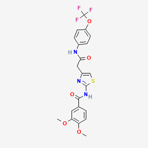 3,4-dimethoxy-N-(4-(2-oxo-2-((4-(trifluoromethoxy)phenyl)amino)ethyl)thiazol-2-yl)benzamide