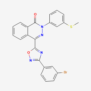 molecular formula C23H15BrN4O2S B2839551 4-(3-(3-溴苯基)-1,2,4-噁唑-5-基)-2-(3-(甲硫基)苯基)邻苯骈并[1,2H]-酮 CAS No. 1291845-17-4