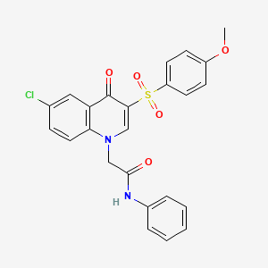 2-[6-chloro-3-(4-methoxyphenyl)sulfonyl-4-oxoquinolin-1-yl]-N-phenylacetamide