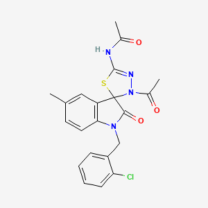 N-[3'-acetyl-1-(2-chlorobenzyl)-5-methyl-2-oxo-1,2-dihydro-3'H-spiro[indole-3,2'-[1,3,4]thiadiazol]-5'-yl]acetamide