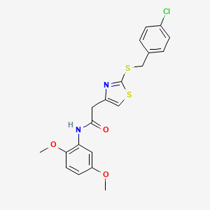 molecular formula C20H19ClN2O3S2 B2839577 2-(2-((4-氯苯甲基)硫)噻唑-4-基)-N-(2,5-二甲氧基苯基)乙酰胺 CAS No. 954068-80-5