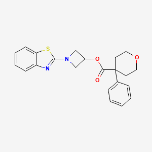 1-(benzo[d]thiazol-2-yl)azetidin-3-yl 4-phenyltetrahydro-2H-pyran-4-carboxylate