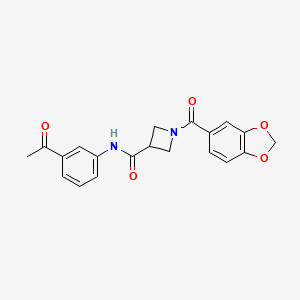 N-(3-acetylphenyl)-1-(benzo[d][1,3]dioxole-5-carbonyl)azetidine-3-carboxamide