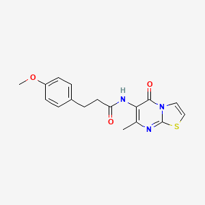 molecular formula C17H17N3O3S B2839591 3-(4-甲氧基苯基)-N-(7-甲基-5-氧代-5H-噻唑并[3,2-a]嘧啶-6-基)丙酰胺 CAS No. 946250-01-7