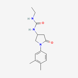 molecular formula C15H21N3O2 B2839592 1-(1-(3,4-二甲基苯基)-5-氧代吡咯烷-3-基)-3-乙基脲 CAS No. 894028-68-3