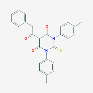 molecular formula C26H22N2O3S B283960 1,3-bis(4-methylphenyl)-5-(phenylacetyl)-2-thioxodihydro-4,6(1H,5H)-pyrimidinedione 