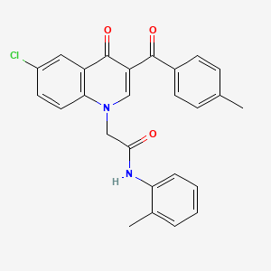 2-(6-chloro-3-(4-methylbenzoyl)-4-oxoquinolin-1(4H)-yl)-N-(o-tolyl)acetamide