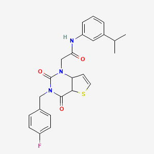 molecular formula C24H22FN3O3S B2839613 2-{3-[(4-fluorophenyl)methyl]-2,4-dioxo-1H,2H,3H,4H-thieno[3,2-d]pyrimidin-1-yl}-N-[3-(propan-2-yl)phenyl]acetamide CAS No. 1252929-95-5