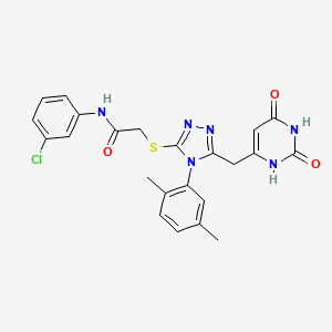 N-(3-chlorophenyl)-2-[[4-(2,5-dimethylphenyl)-5-[(2,4-dioxo-1H-pyrimidin-6-yl)methyl]-1,2,4-triazol-3-yl]sulfanyl]acetamide
