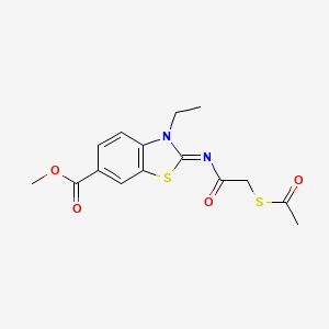 (Z)-methyl 2-((2-(acetylthio)acetyl)imino)-3-ethyl-2,3-dihydrobenzo[d]thiazole-6-carboxylate